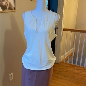 Elegant Winter White EXPRESS  SZ L Sleeveless Top